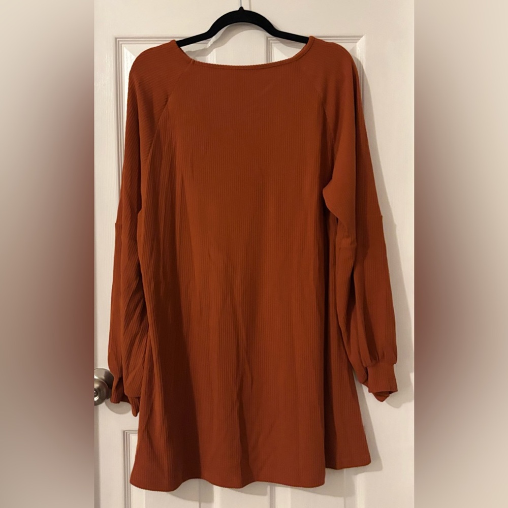 NWT Cupshe Long Sleeve Dress in Burnt Orange